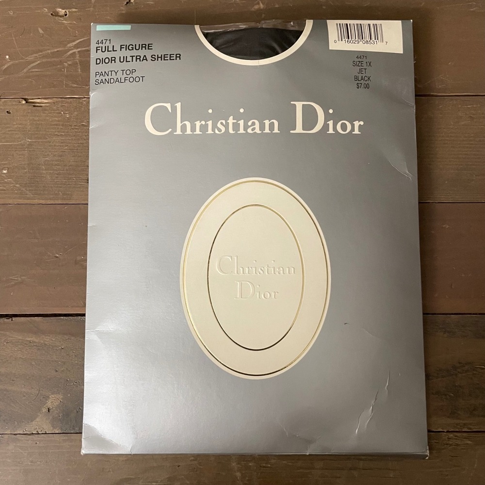 Christian Dior 4471‎ Full Figure Ultra Sheer Panty Top Sandalfoot Black Size 1X